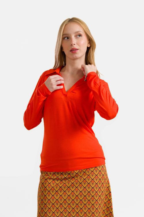 Suzy Top Long Sleeve | Ecovero Plain Red