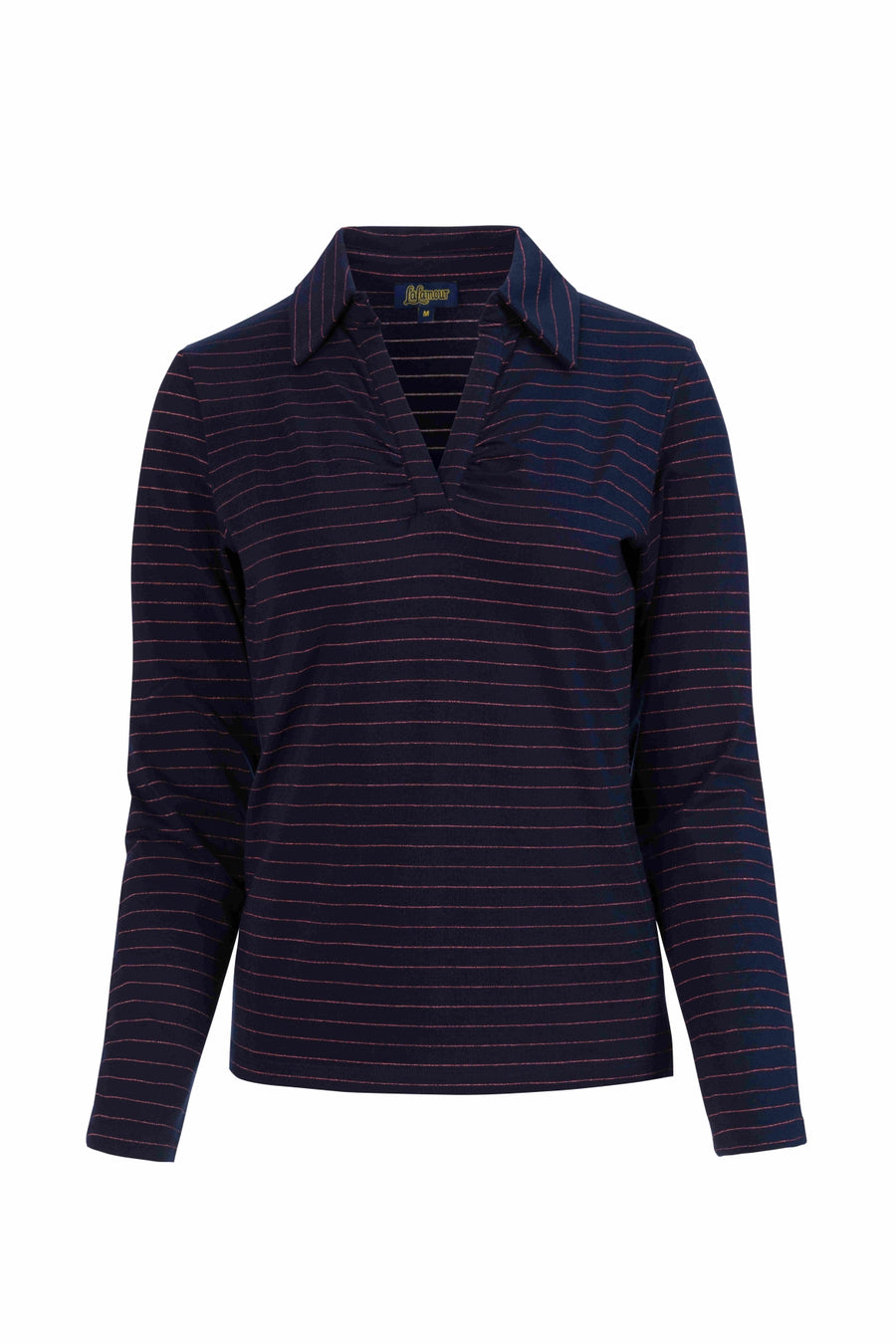 Suzy Top Long Sleeve | Stripes Blue-Lurex Rose Gold