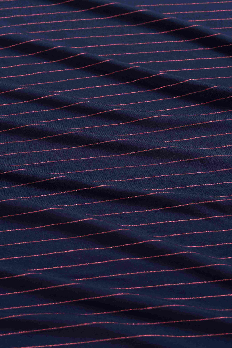 Suzy Top Long Sleeve | Stripes Blue-Lurex Rose Gold