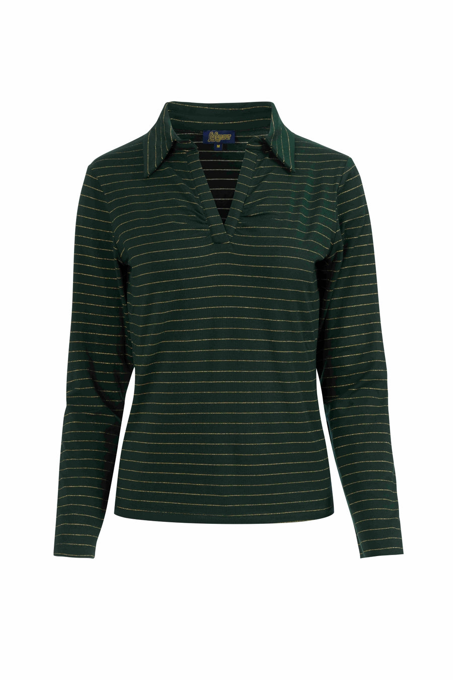 Suzy Top Long Sleeve | Stripes Green-Lurex Gold