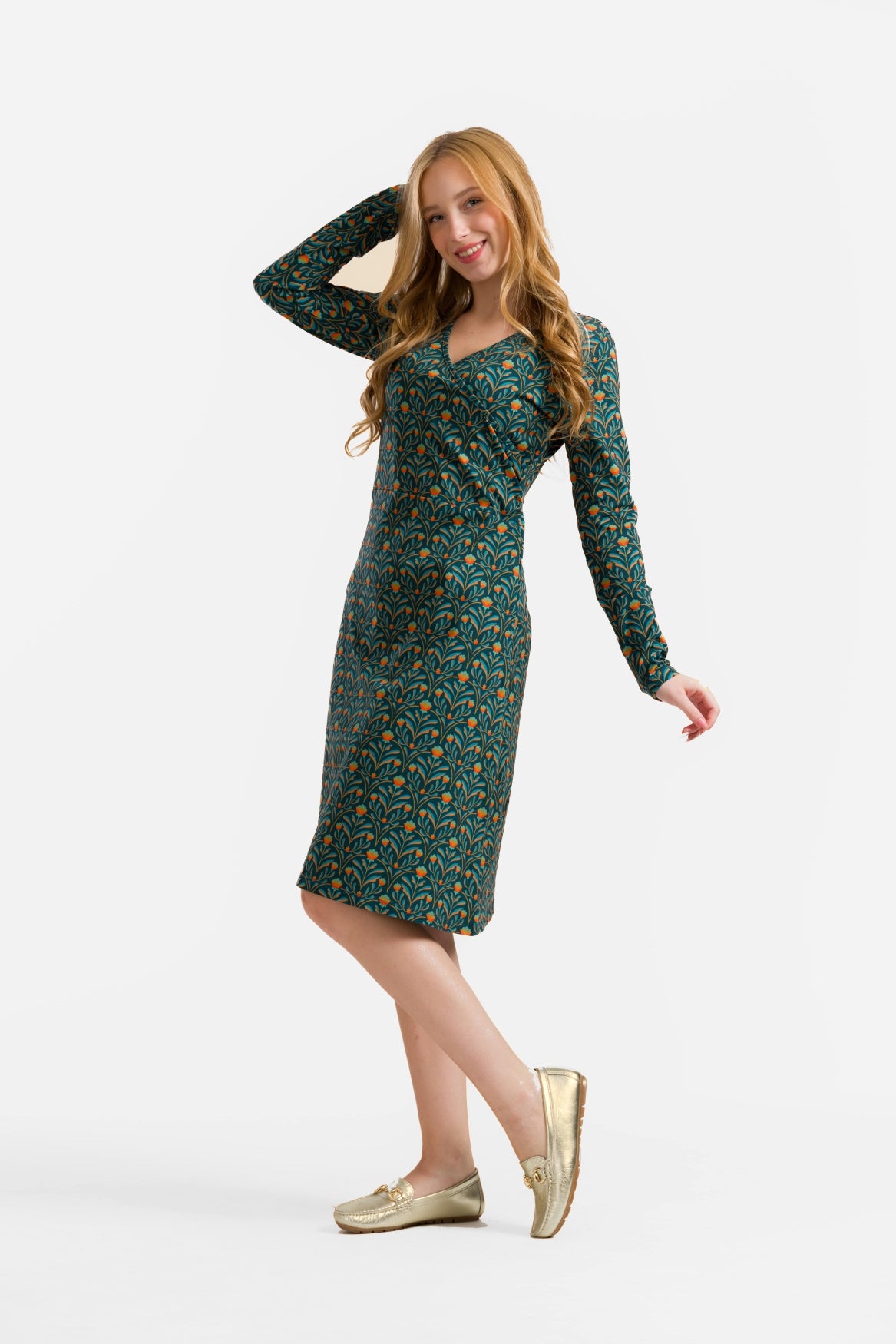 Chrissy Cross Dress | Barock Flower Green