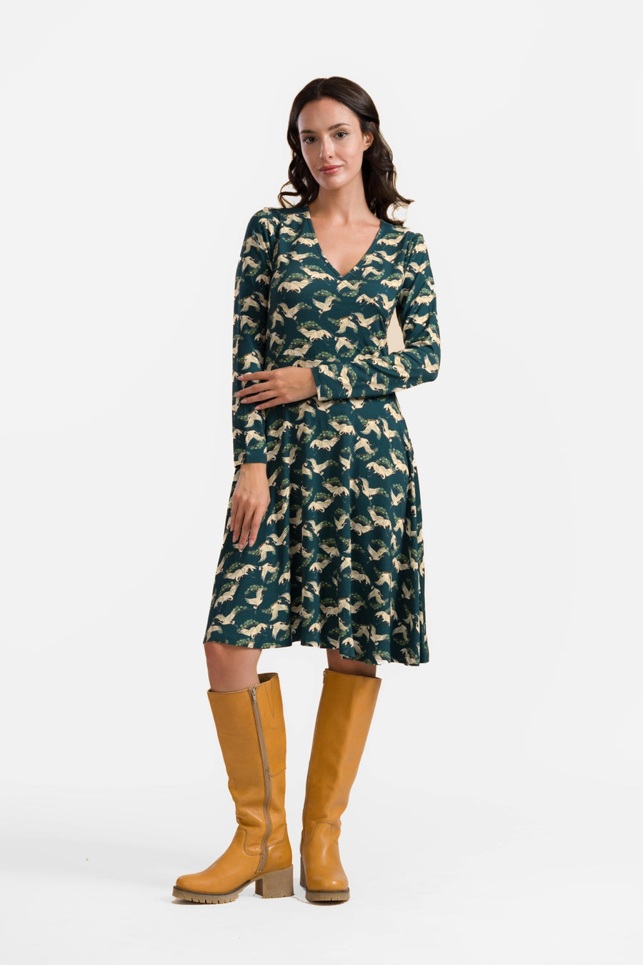 Daisy Dress | Crane Dance Petrol