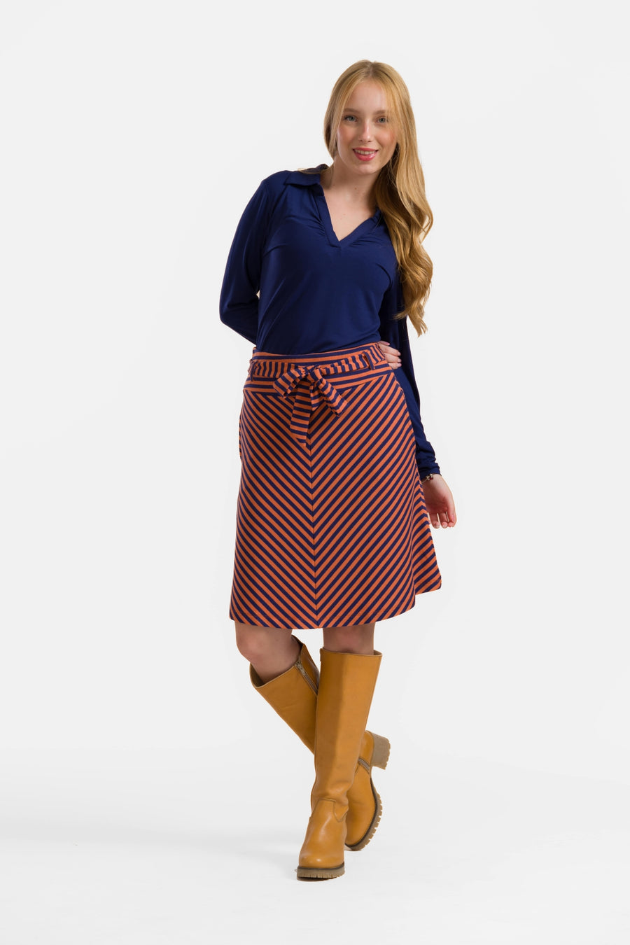 Demi Skirt | Navy Stripes